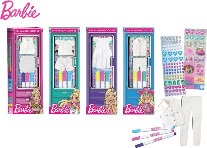 Accesorii de modă Barbie cu markere – set creativ în cutie