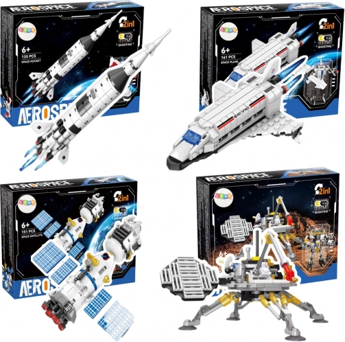 Set de construcție aerospace 2în1 – lander marțian și robot spațial, 146 piese