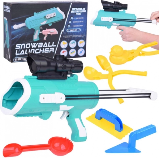Set 6în1 pentru bulgări de zăpadă cu pistol și forme pentru copii