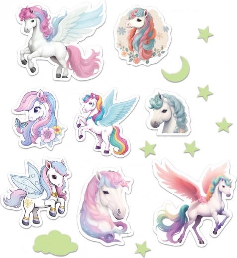 Decorațiune de perete luminoasă cu unicorni