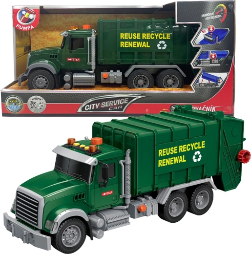 Mașină de salubritate Sparkys City Service Car verde, scara 1:14