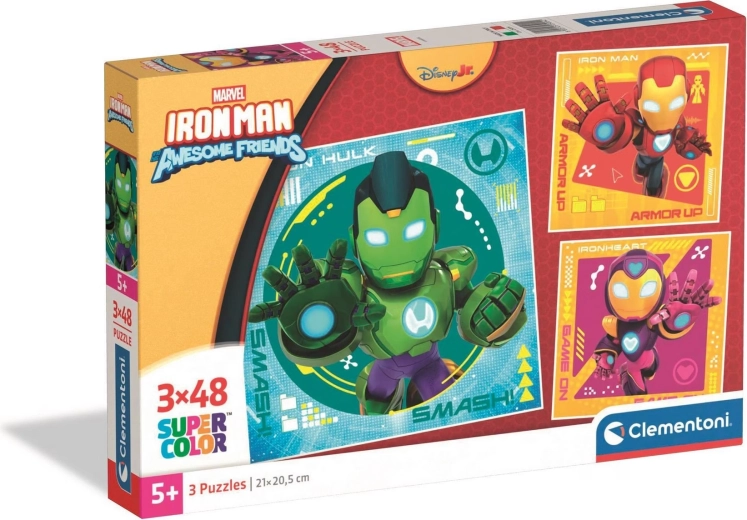 Puzzle CLEMENTONI Iron Man și prietenii uimitori 3×48 piese