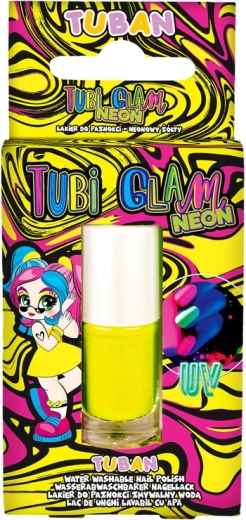 Lac de unghii pentru copii Tuban Tubi Glam, galben neon, 5 ml