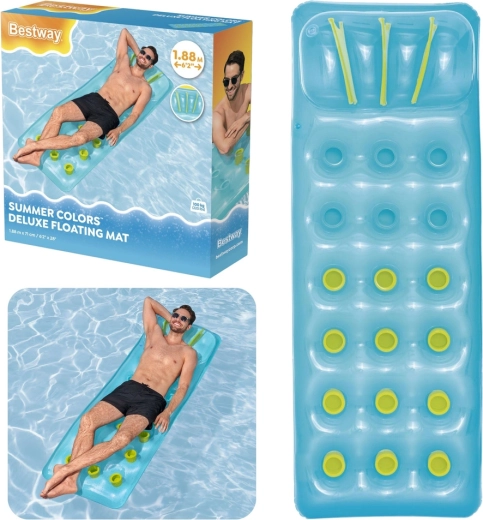 Saltea gonflabilă plutitoare Bestway Summer Colors Deluxe albastră