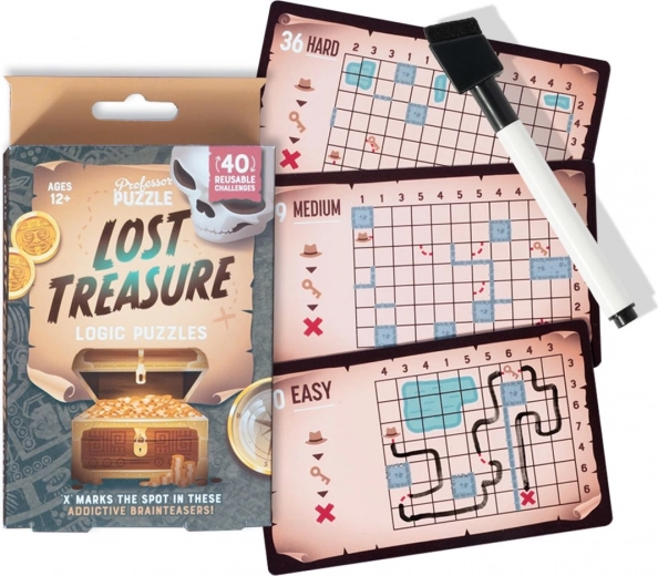 Professor Puzzle joc logic Lost Treasure – set de ghicitori pentru călătorii
