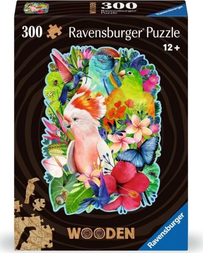 Puzzle din lemn Ravensburger Păsări minunate 300 de piese