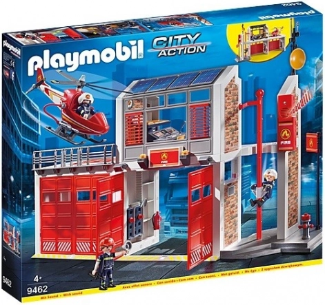 Playmobil City Action stație mare de pompieri cu elicopter