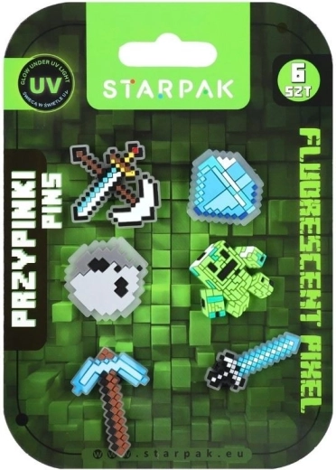 Insigne din cauciuc Pixel Fluo – set de 6 buc.