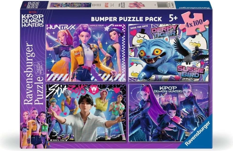 Puzzle Ravensburger K-pop: Vânătoarele de demoni 4×100 piese