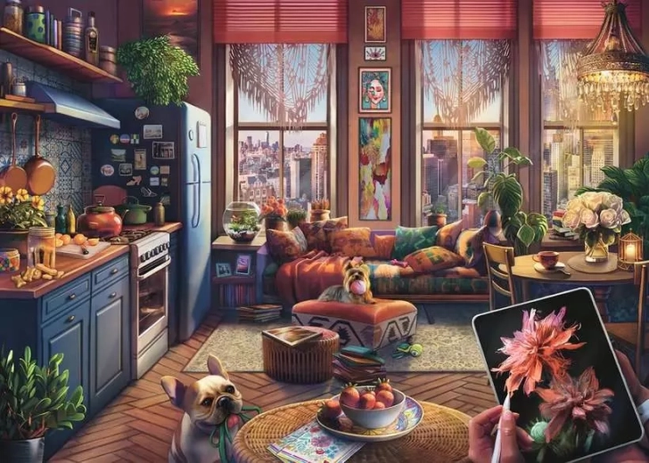 Puzzle Ravensburger Apartament în stil boho XXL 500 de piese