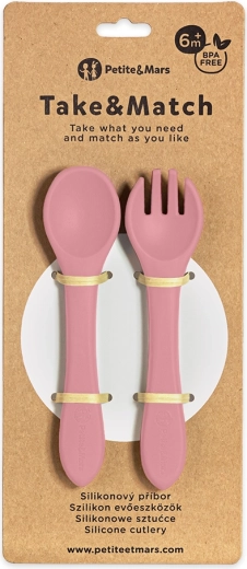 Petite&Mars tacâm din silicon take&match dusty rose 6m+