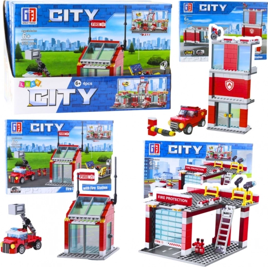 Set de construcție bază de pompieri cu garaj 203–210 piese