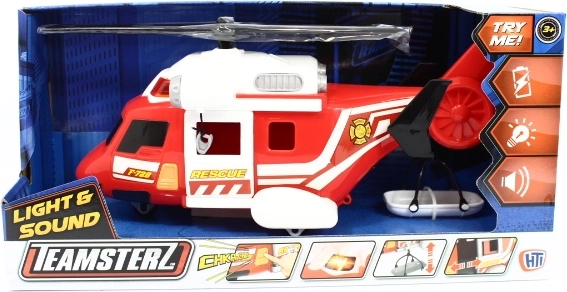 Elicopter de salvare pentru pompieri Teamsterz cu lumini și sunete