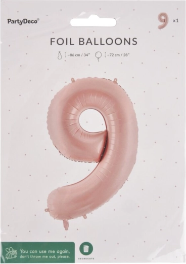 Balon din folie cifra 9 bej 72 cm