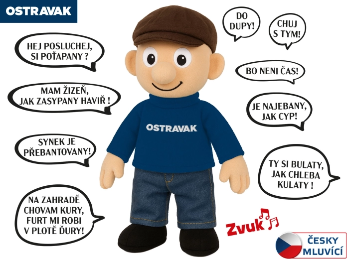 Păpușă de pluș vorbitoare Ostravak 32 cm