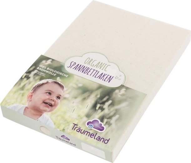 Träumeland cearșaf din bumbac jersey organic uni naturweiss