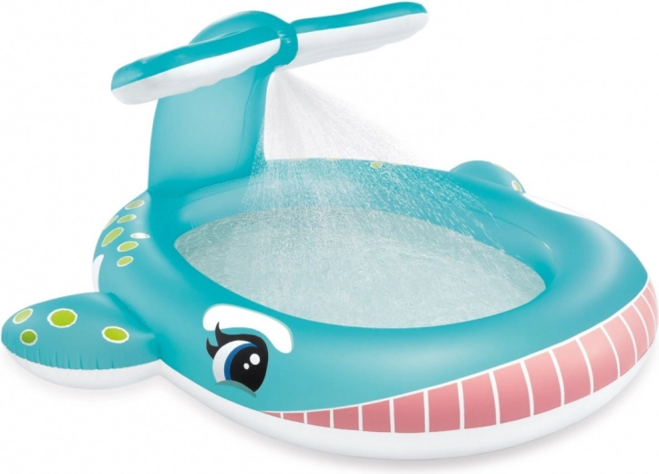 Piscină gonflabilă pentru copii în formă de balenă cu duș INTEX