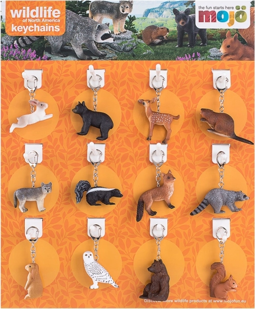MOJO display de brelocuri pentru chei – animăluțe de pădure (36 buc.)