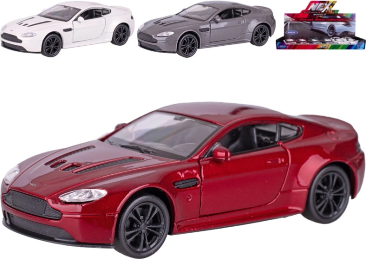 Model metalic de mașină Aston Martin Vantage 1:36 Welly cu suspensie și mecanism pull-back