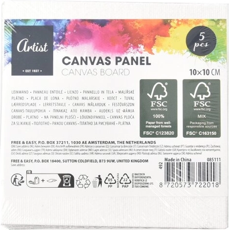 Set de pânze pentru pictură 10 × 10 cm (5 buc.)