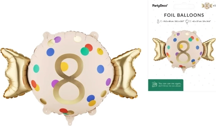 Balon din folie în formă de bomboană 61 × 37 cm (mix de culori)