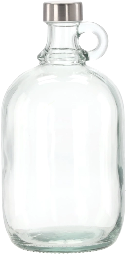 Galon din sticlă cu toartă 2 l cu capac metalic cu filet