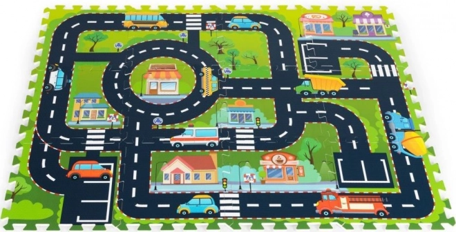 covoraș puzzle din spumă oraș și șosele IPLAY