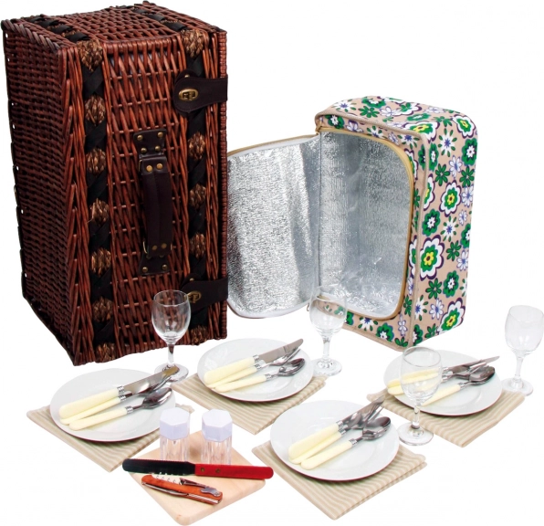 Coș de picnic autentic pentru 4 persoane Deluxe