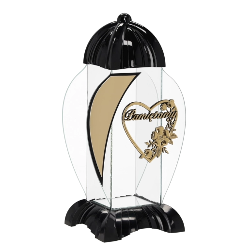 Lampion Art Deco inimă negru - 1 bucată