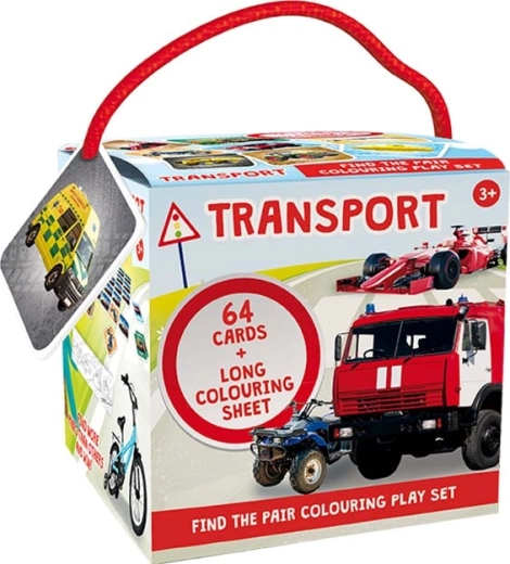 Joc de memorie de călătorie cu planșe de colorat – Transport