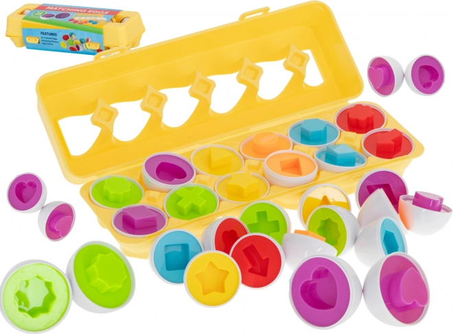 Puzzle educaţional în formă de ouă pentru copii - recunoaşterea formelor
