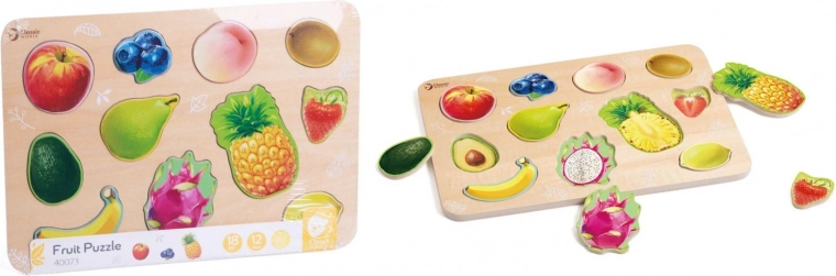 classic world puzzle din lemn – fructe