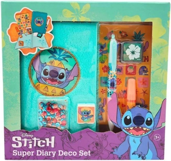 Set decorativ cu caiet și pix Disney Stitch Super Diary Deco Set