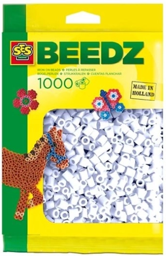 Mărgele de călcat SES Creative albe 1000 buc.