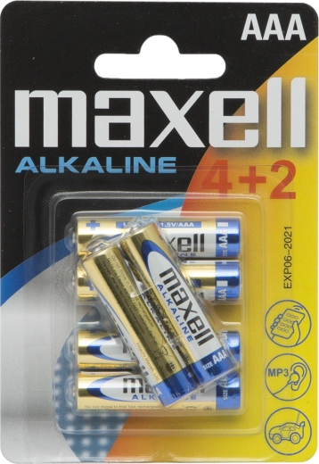 Baterii alcaline tip AAA LR03, 1,5 V, 6 buc.