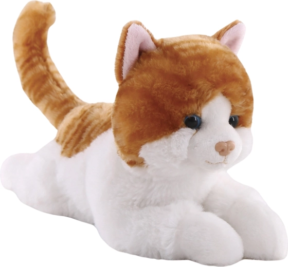 Pisică de pluș roșcat‑albă 26 cm