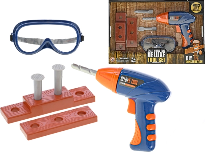 Set de unelte pentru copii cu bormașină, 8 piese