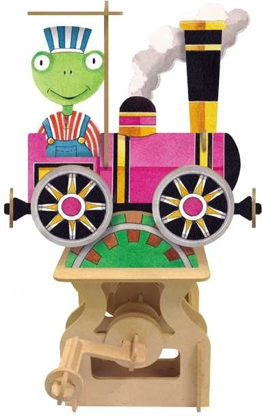 ARToy set mecanic din lemn – tren cu manivelă