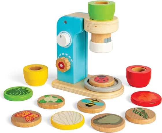 Microscop din lemn pentru copii Bigjigs Toys