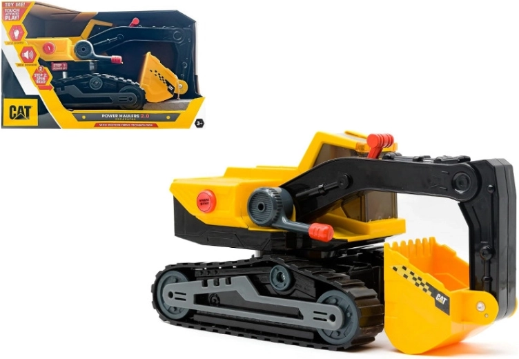 Excavator pe șenile CAT cu lumină și sunet