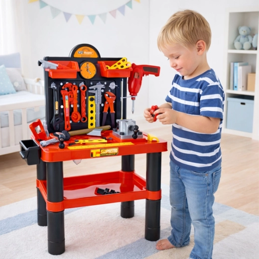 Suprafață de lucru stabilă cu menghină și riglă