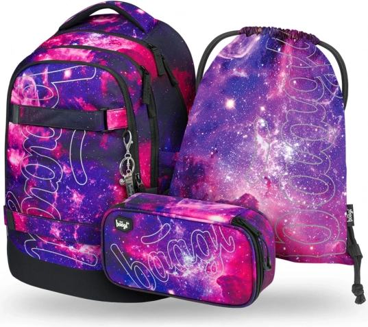 Set școlar Baagl Galaxy: rucsac, penar, săculeț