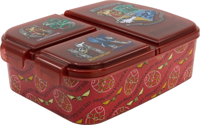 cutie pentru gustare pentru copii cu 3 compartimente HARRY POTTER, roșie