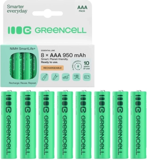 Baterii reîncărcabile Green Cell AAA (HR03) 950 mAh 1,2 V, 8 buc.