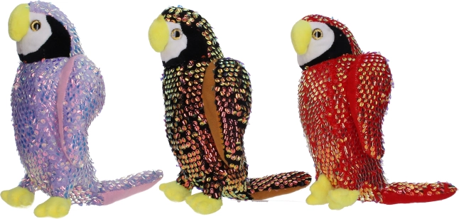 Papagal de pluș cu paiete 25 cm