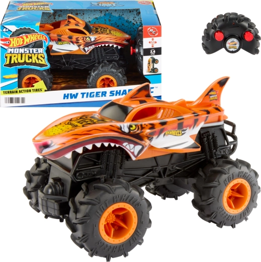 Hot Wheels Monster Trucks Tiger Shark RC cu telecomandă