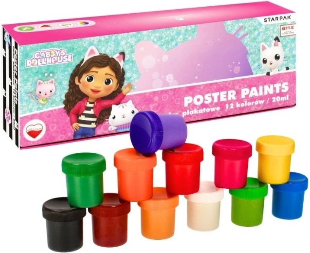 Vopsele guașe Gabby’s Dollhouse – set 12 culori 20 ml