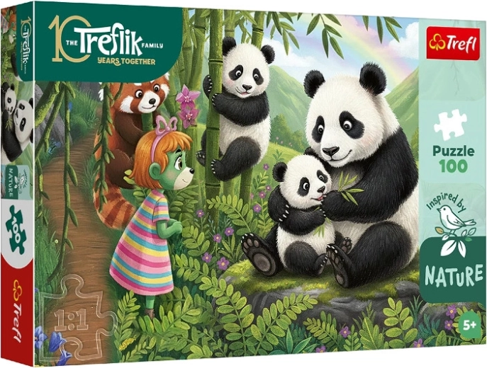 Inspired by Nature puzzle cu panda, 100 de piese