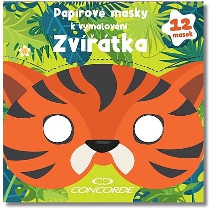 Măști din hârtie de colorat – animăluțe CONCORDE, set 12 buc