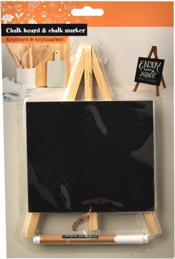 Tablă de scris cu cretă, de masă, în ramă din lemn 20 × 32 cm
